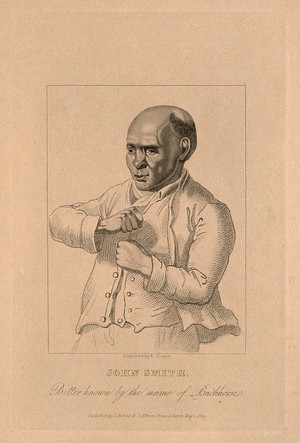 view John Smith, known as Buckhorse, a pugilist. Stipple engraving by R. Cooper, 1822, after D. Dodd.