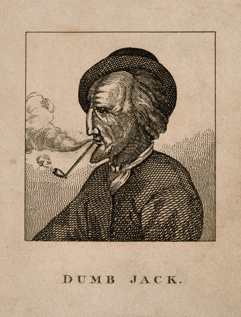John Gale, known as Dumb Jack, a deaf mute man. Etching after John Faber the elder., by John Faber
