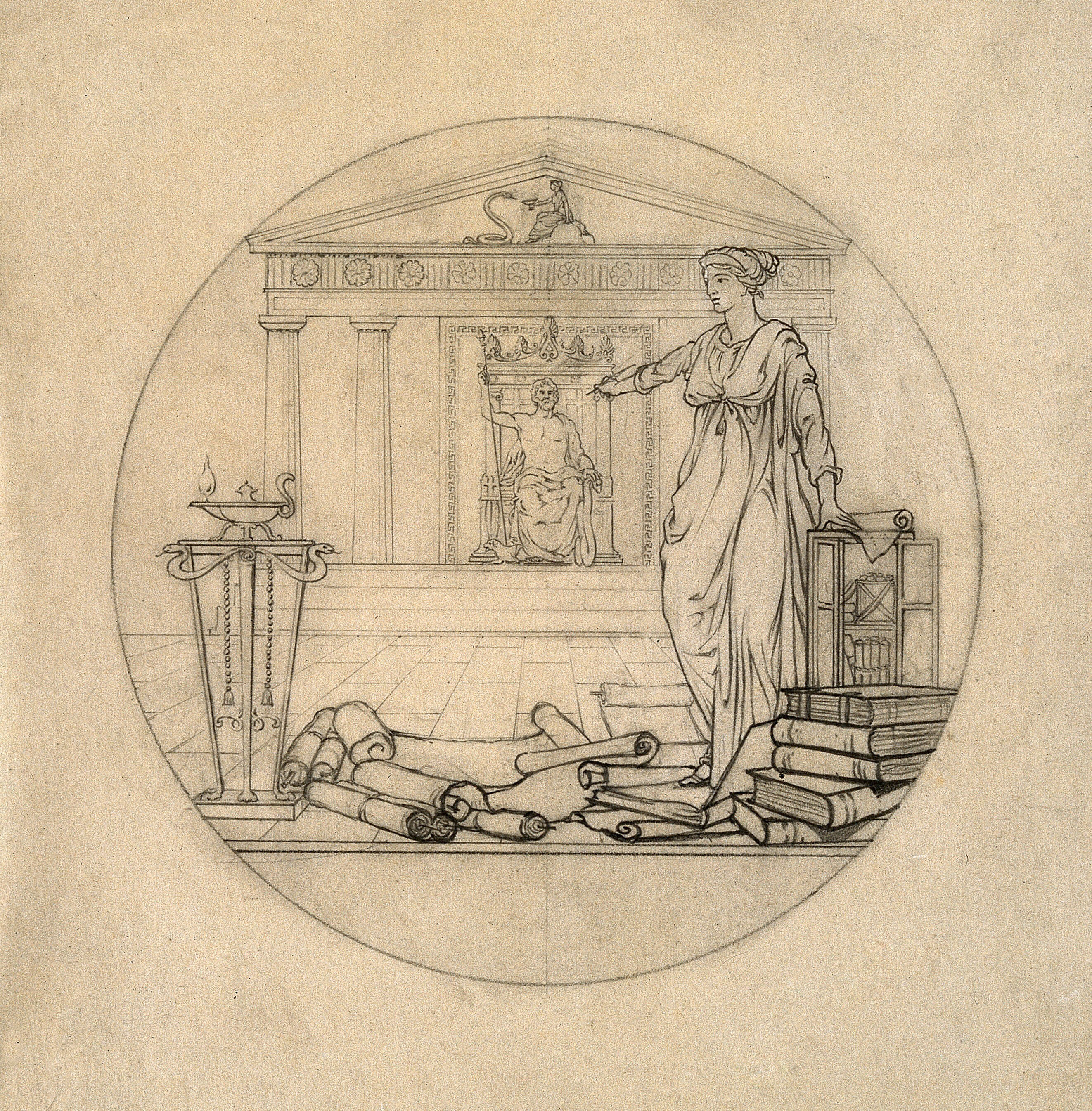 Clio Aesculapius And Hygieia Design For A Medal For Someone In