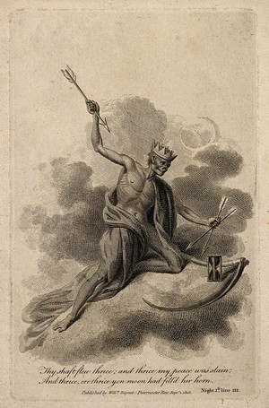 view A crowned skeleton with three arrows. Etching, 1806.