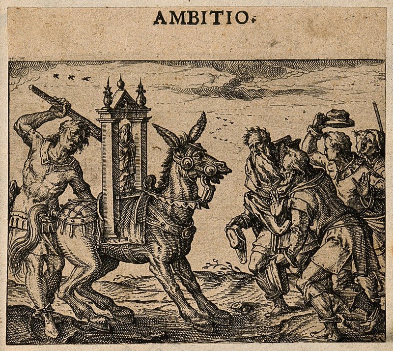 Men Worship An Ass Bearing A Religious Image Alluding To Both Aesop S
