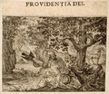 view The prophet Elias fed by a raven; representing providence. Etching by C. Murer after himself, c. 1600-1614.