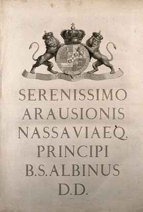Dedication to William IV, Prince of Orange-Nassau. Line engraving by J. Wandelaar, 1747.