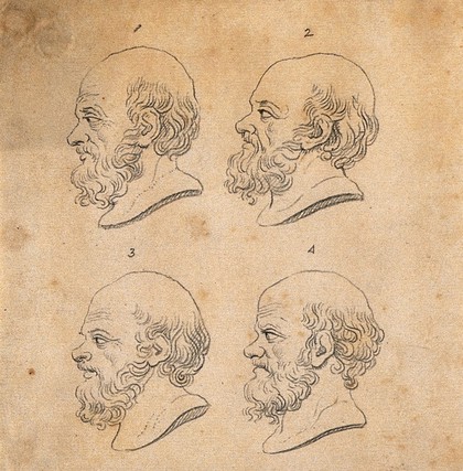 Eight likenesses of Socrates. Two drawings, c. 1789.