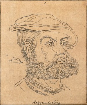 view Knipperdolling, exhibited in Lavater's work on physiognomy as a 'famous and sanguinary fanatic'. Drawing, c. 1789.