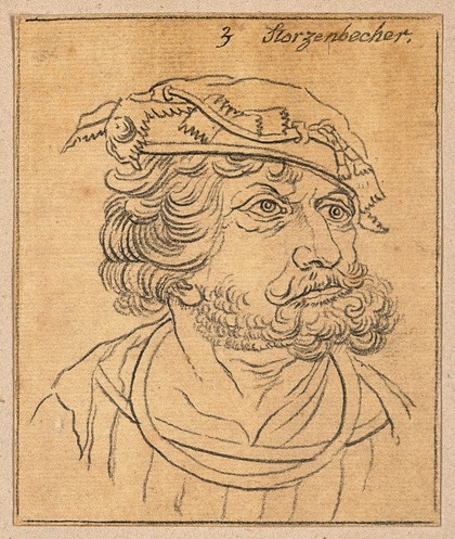 The pirate Storzenbecher (Störtebeker). Drawing, c. 1789, after D. Hopfer.
