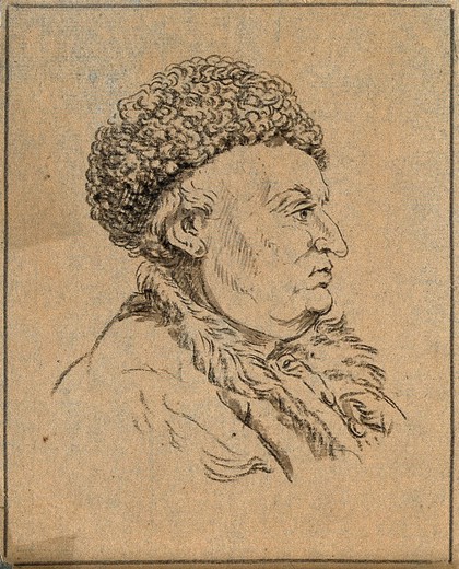A man whose physiognomy expresses, according to Lavater, openness of mind, taste, a happy memory, and wit. Drawing, c. 1789.