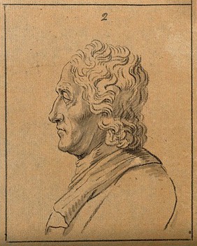 John Locke: left profile of a bust. Drawing, c. 1789, after D.N. Chodowiecki.