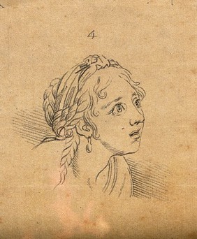 Six physiognomies. Drawing, c. 1789, after C. Le Brun.