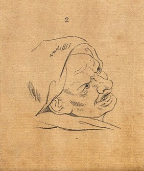 Six physiognomies. Drawing, c. 1789, after C. Le Brun.