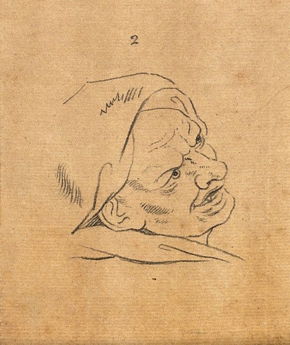 Six physiognomies. Drawing, c. 1789, after C. Le Brun.