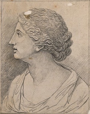 view A woman in a state of attention without interest. Drawing, c. 1789.