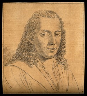 view Christoph Kauffmann, the writer: portrait. Drawing, c. 1791.