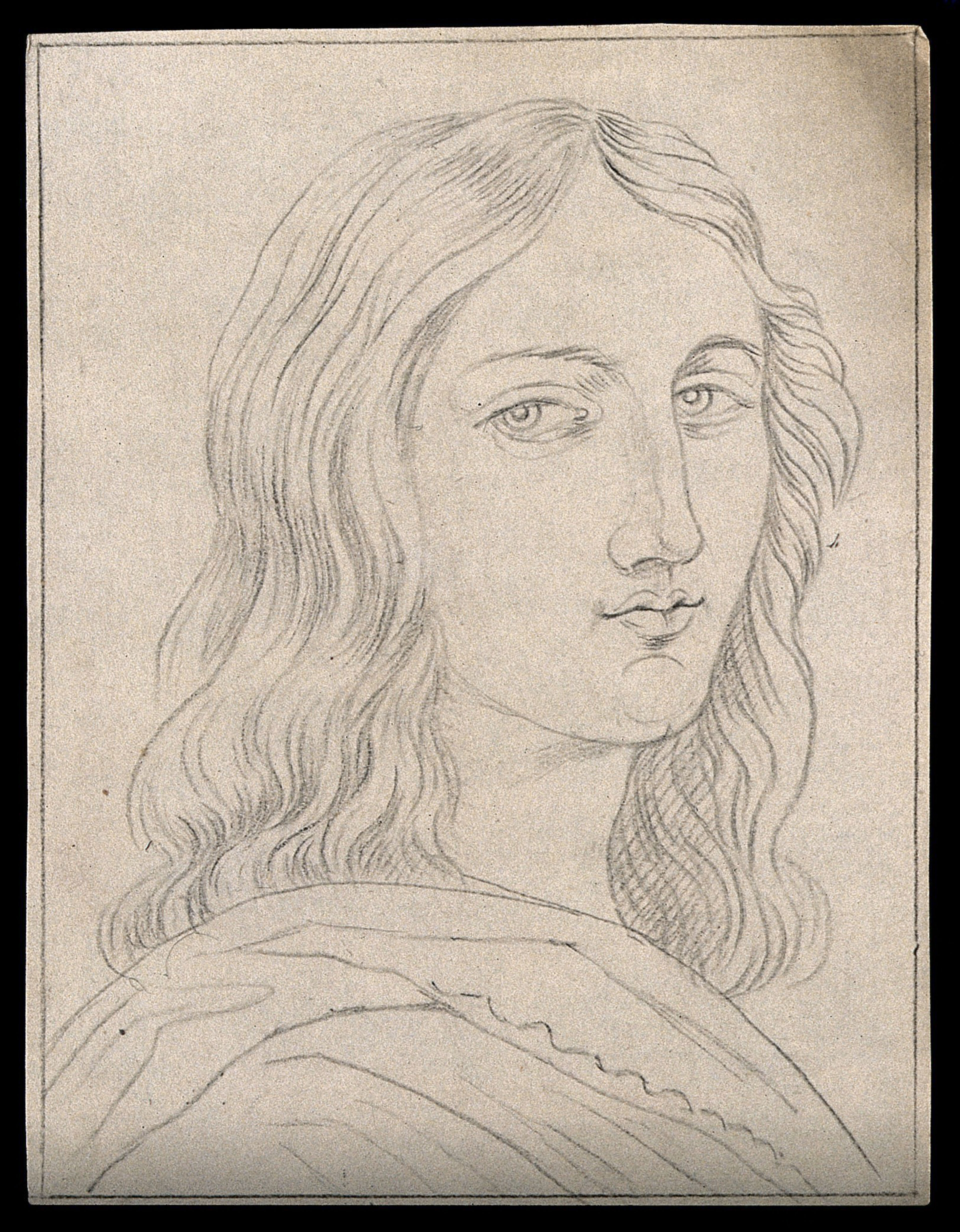 Raphael as a young man: portrait. Drawing, c. 1791, after Raphael.