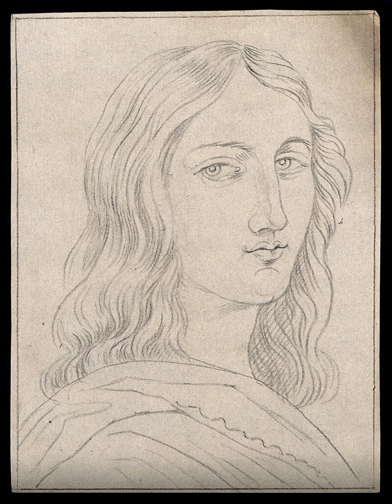 Raphael as a young man: portrait. Drawing, c. 1791, after Raphael., c. 1791, by Raphaël