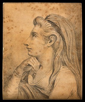 Mary, sister of Martha (from the New Testament). Drawing, c. 1791, after J.H. Füssli.