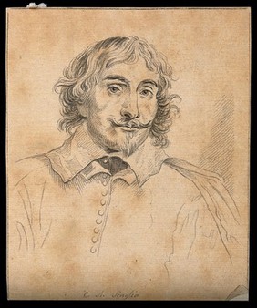 Abbé Cesare Alessandro Scaglia: portrait. Drawing, c. 1791, after A. van Dyck, 1634/35.