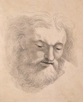 Head of an apostle. Drawing, c. 1791, after Raphael.