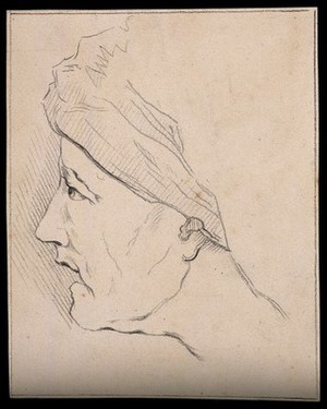view Head of Elizabeth, mother of John the Baptist. Drawing, c. 1791, after Raphael.