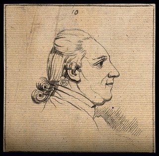 Profile of a man displaying a sanguinary temperament. Drawing, c. 1792.