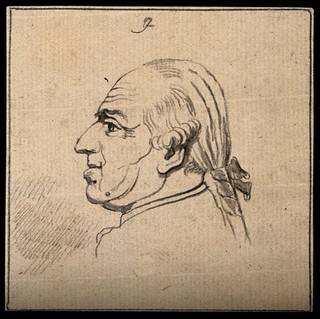 Profile of a man displaying a choleric temperament. Drawing, c. 1792.