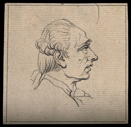 Profile of a man displaying a choleric-melancholic temperament. Drawing, c. 1792.