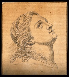 A face void of all discernible connection with temperament or expression. Drawing, c. 1792.