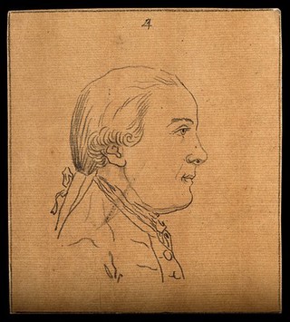 Profile of a man deemed by Lavater to be gentle but mediocre. Drawing, c. 1794.