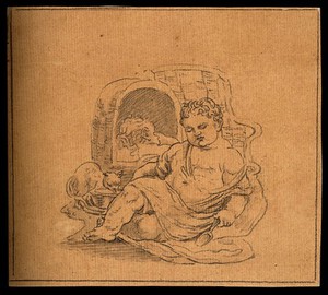 view An infant giant. Drawing, c. 1794.