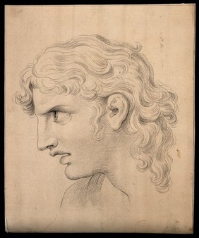 A face expressing ardent attention. Drawing, c. 1794.