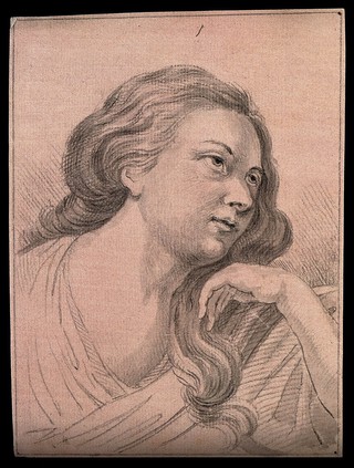 A woman, the physiognomy of whom expresses attention excited by desire. Drawing, c. 1794.