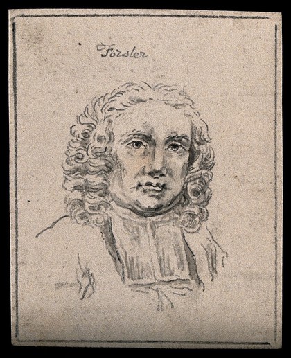 Johann Reinhold Förster, naturalist and clergyman: portrait. Drawing, c. 1794.