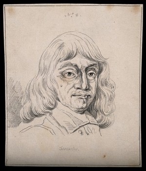 view René Descartes: portrait. Drawing, c. 1794.