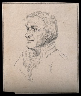 A man whose face expresses, according to Lavater, a great capacity for discernment. Drawing, c. 1794.