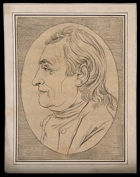 Jakob Gujer, known as 'Kleinjogg' (or 'Chlijogg' - little Jacob), a rustic 'man of nature' who inspired the Romantics: profile. Drawing, c. 1794.