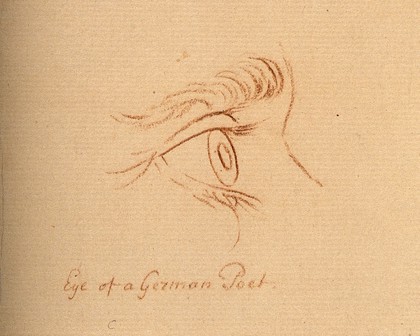 An eye; according to Lavater, belonging to a German poet. Drawing, c. 1794.