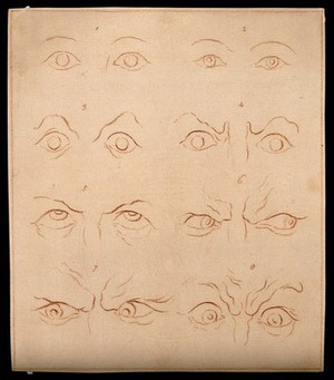 view Eyes expressing good character (according to Lavater). Drawing, c. 1794.