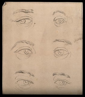 Eyes expressing extreme emotion, from coldness to rage. Drawing, c. 1794.