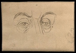 view Two eyes, expressing a character of genius, according to Lavater. Drawing, c. 1794.