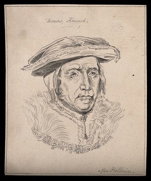 view Thomas Howard. Drawing, c. 1794, after H. Holbein.