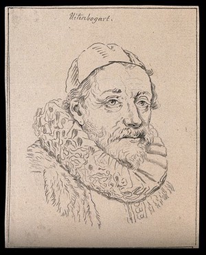 view Uitenbogart (Johannes Wtenbogaert?): portrait. Drawing, c. 1794, after Ravenstein (?).