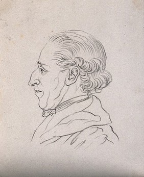 A man whose physiognomy reveals a "sage, honorable, sprightly, judicious, profound, pious" character. Drawing, c. 1794.