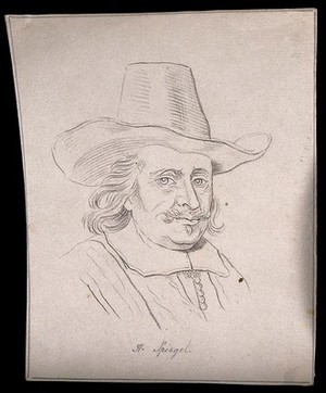 view H. Spiegel: portrait. Drawing, c. 1793.