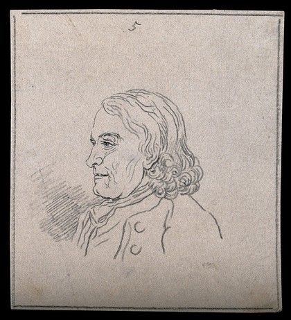 A man whose face Lavater describes as fitting for a councillor. Drawing, c. 1793.