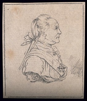 A valiant and resolute man (as described by Lavater): profile. Drawing, c. 1793.