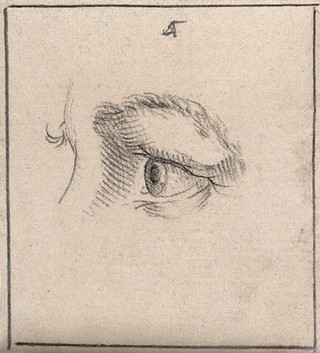 An eye; according to Lavater, belonging to a promising young man. Drawing, c. 1794.