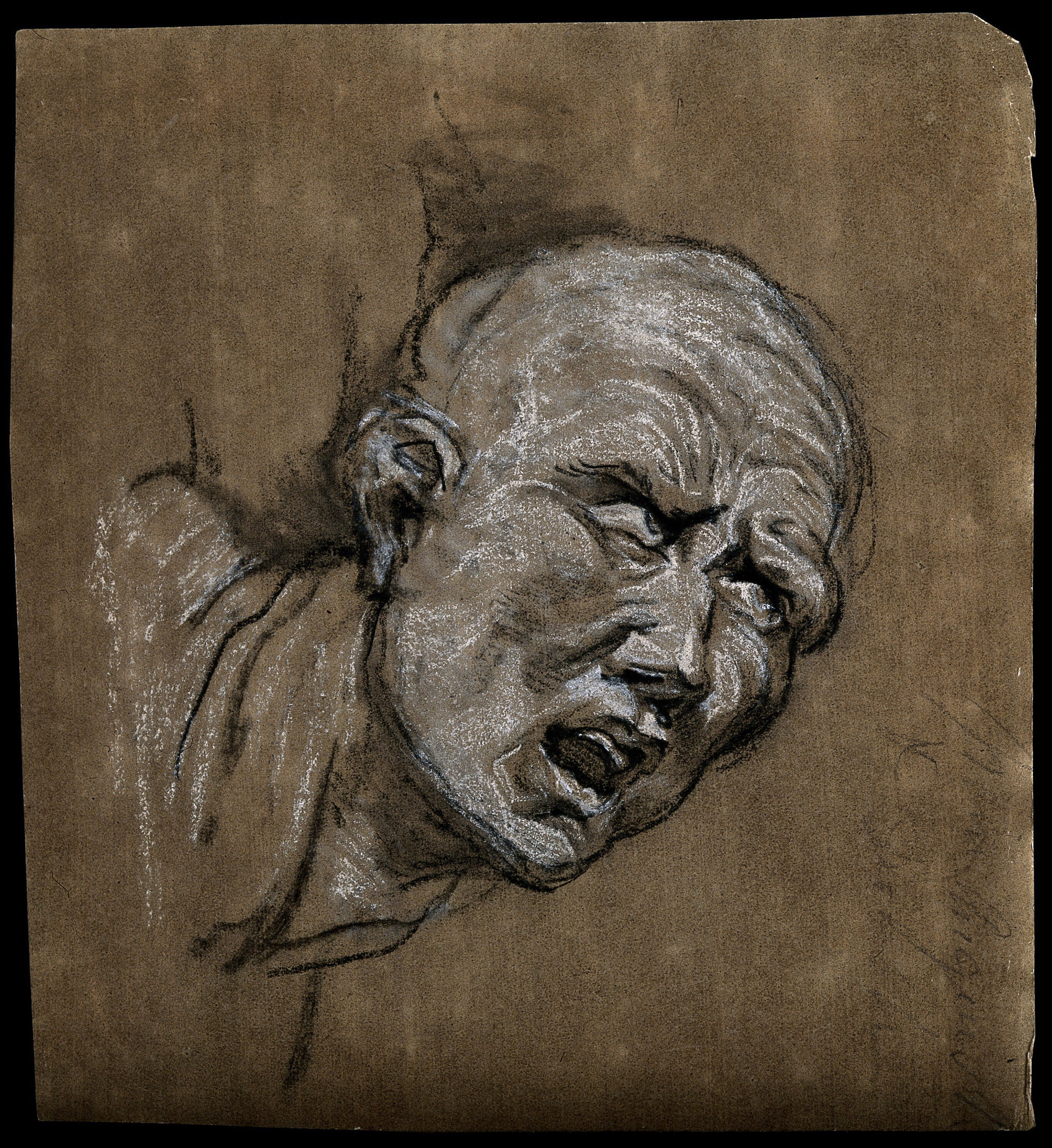 picture Anguished Man Painting head of an anguished man chalk drawing