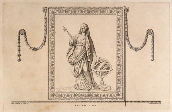 A woman personifying astronomy. Engraving by J. Caldwall after W. Collins after R. Willett.