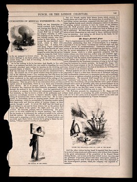 Three episodes about Joseph Muff - a satirical view of an unscrupulous surgeon. Letterpress and wood engraving, 1842.