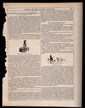 Two episodes about three drunken medical students - Mr. Rapp, Mr. Manhug and Mr. Jones arriving back at their digs. Letterpress and wood engraving.